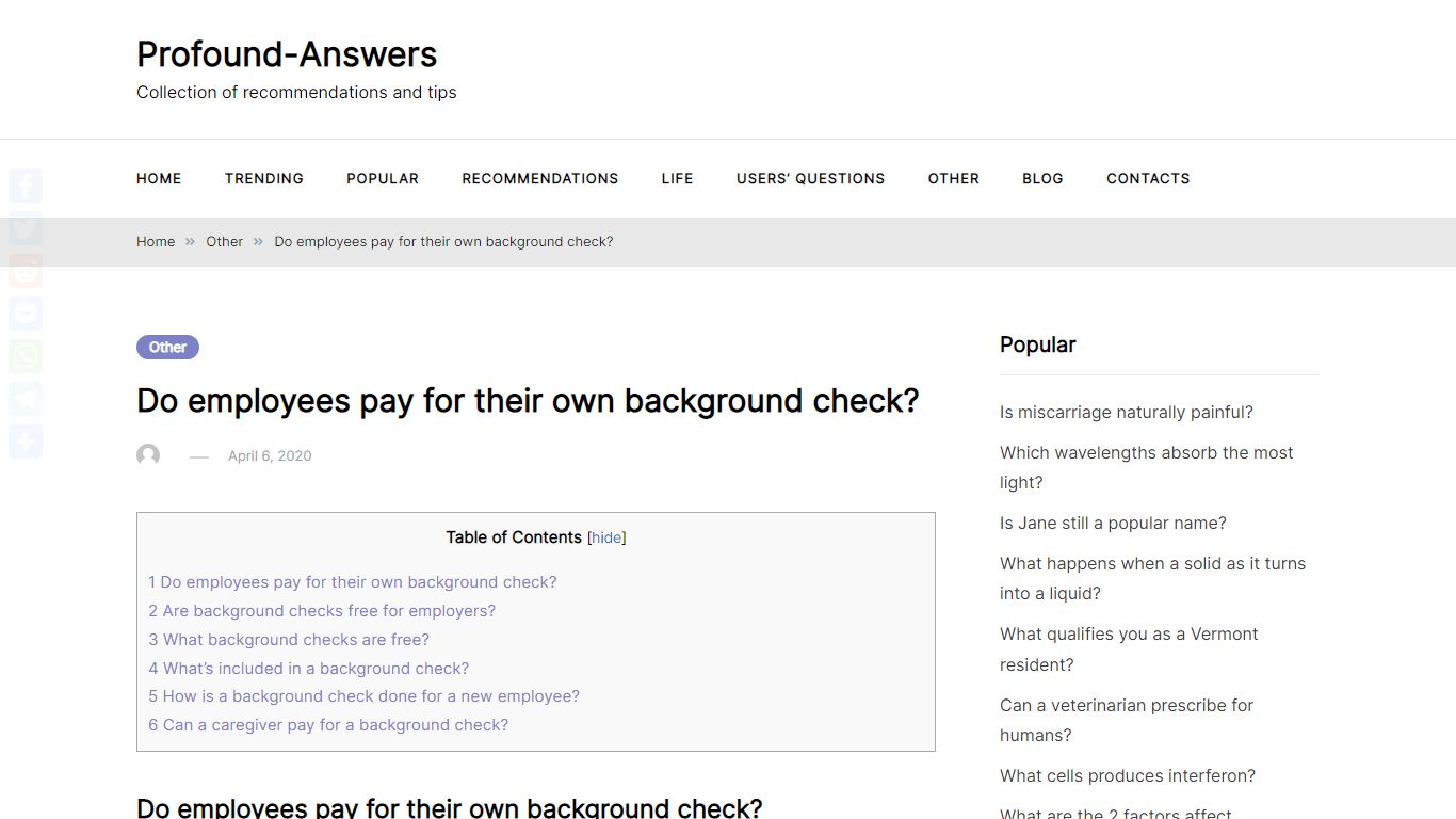 Do employees pay for their own background check?